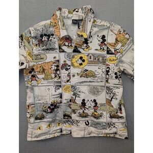 Disney Our Universe All Over Print Comic Mickey Minnie Mouse Denim Jacket Large